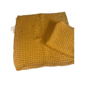 Piu Belle Mustard Brown Colored  Zippered Pillow Shams 26x26 Set Of 2  Cotton